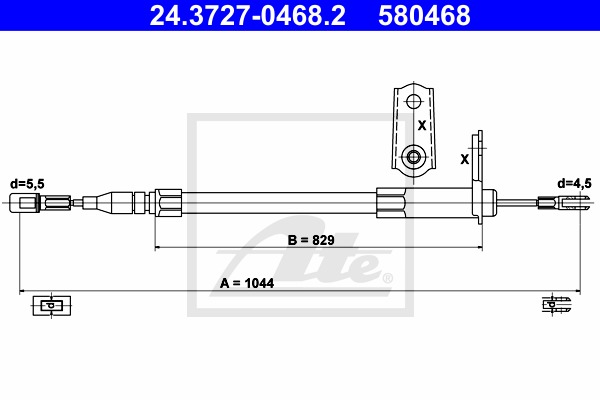 ťažné lanko parkovacej brzdy CONTINENTAL TEVES (ATE) (24.3727-0468.2)