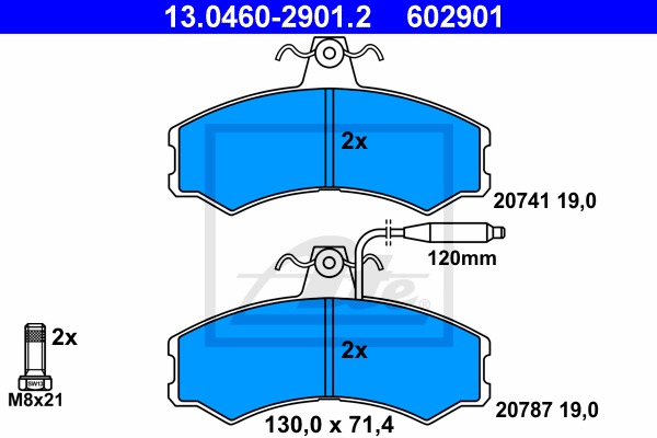 Sada brzdových platničiek kotúčovej brzdy CONTINENTAL TEVES (ATE) (13.0460-2901.2)