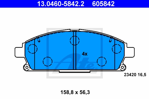 Sada brzdových platničiek kotúčovej brzdy CONTINENTAL TEVES (ATE) (13.0460-5842.2)