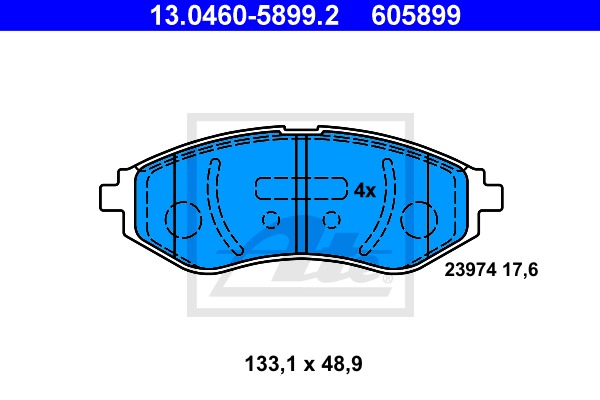 Sada brzdových platničiek kotúčovej brzdy CONTINENTAL TEVES (ATE) (13.0460-5899.2)