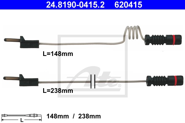 výstražný kontakt opotrebenia brzdového obloženia CONTINENTAL TEVES (ATE) (24.8190-0415.2)