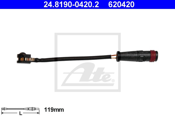 výstražný kontakt opotrebenia brzdového obloženia CONTINENTAL TEVES (ATE) (24.8190-0420.2)