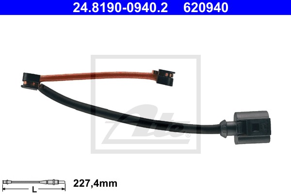 výstražný kontakt opotrebenia brzdového obloženia CONTINENTAL TEVES (ATE) (24.8190-0940.2)