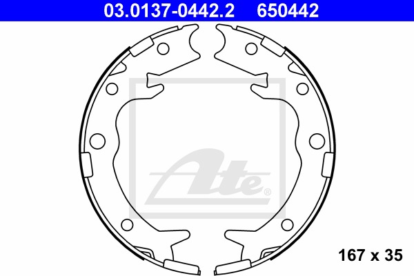 Sada brzd. čeľustí parkov. brzdy CONTINENTAL TEVES (ATE) (03.0137-0442.2)