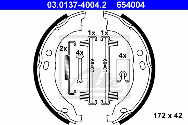 Sada brzd. čeľustí parkov. brzdy CONTINENTAL TEVES (ATE) (03.0137-4004.2)