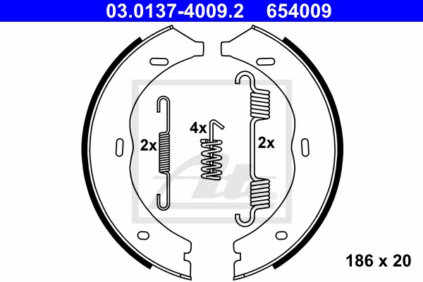 Sada brzd. čeľustí parkov. brzdy CONTINENTAL TEVES (ATE) (03.0137-4009.2)