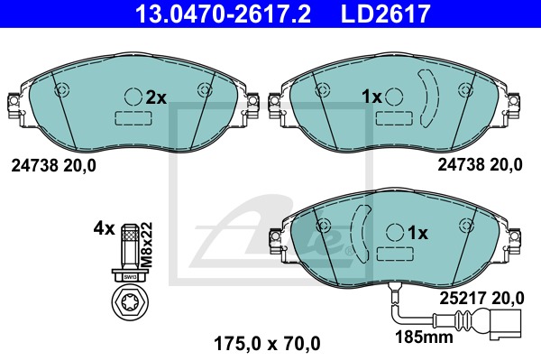 ATE Ceramic CONTINENTAL TEVES (ATE) (13.0470-2617.2)