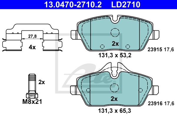 ATE Ceramic CONTINENTAL TEVES (ATE) (13.0470-2710.2)