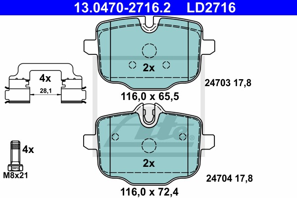 ATE Ceramic CONTINENTAL TEVES (ATE) (13.0470-2716.2)