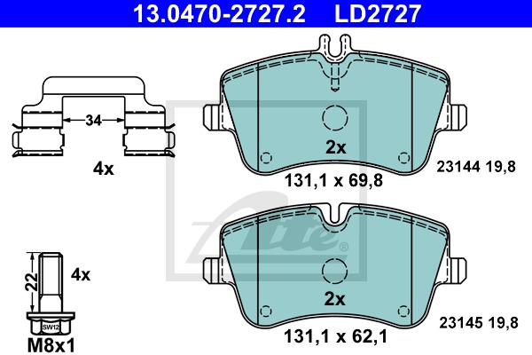 ATE Ceramic CONTINENTAL TEVES (ATE) (13.0470-2727.2)