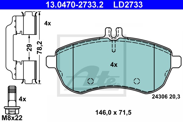 ATE Ceramic CONTINENTAL TEVES (ATE) (13.0470-2733.2)