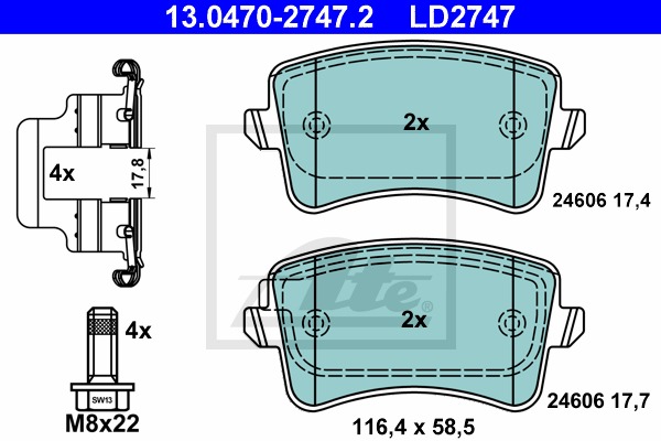 ATE Ceramic CONTINENTAL TEVES (ATE) (13.0470-2747.2)