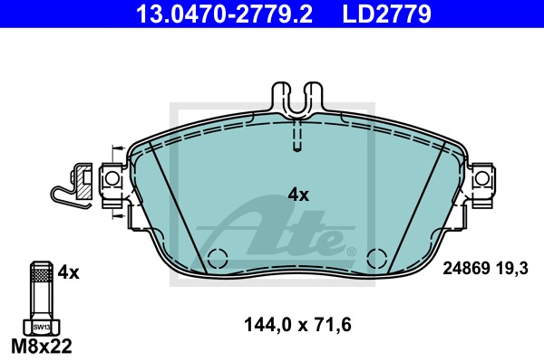 ATE Ceramic CONTINENTAL TEVES (ATE) (13.0470-2779.2)