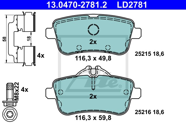 ATE Ceramic CONTINENTAL TEVES (ATE) (13.0470-2781.2)