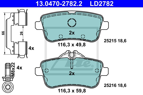 ATE Ceramic CONTINENTAL TEVES (ATE) (13.0470-2782.2)