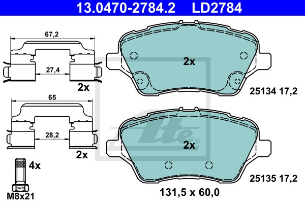 ATE Ceramic CONTINENTAL TEVES (ATE) (13.0470-2784.2)