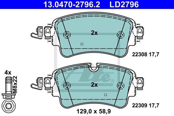 ATE Ceramic CONTINENTAL TEVES (ATE) (13.0470-2796.2)