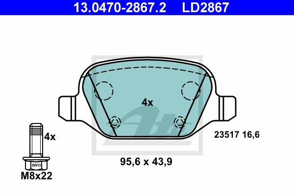 ATE Ceramic CONTINENTAL TEVES (ATE) (13.0470-2867.2)