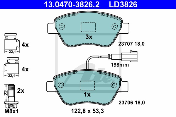 ATE Ceramic CONTINENTAL TEVES (ATE) (13.0470-3826.2)