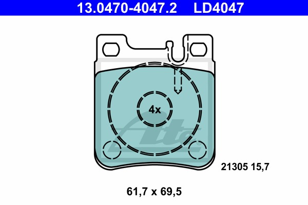 Sada brzdových platničiek kotúčovej brzdy CONTINENTAL TEVES (ATE) (13.0470-4047.2)