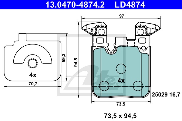 ATE Ceramic CONTINENTAL TEVES (ATE) (13.0470-4874.2)