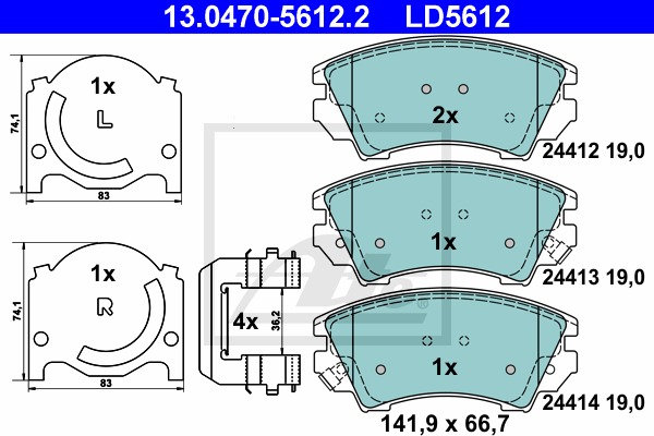 ATE Ceramic CONTINENTAL TEVES (ATE) (13.0470-5612.2)