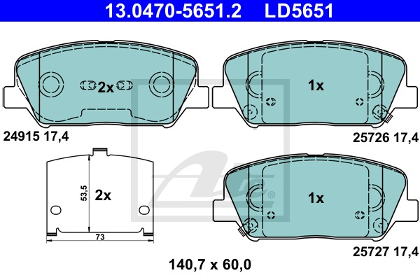 ATE Ceramic CONTINENTAL TEVES (ATE) (13.0470-5651.2)