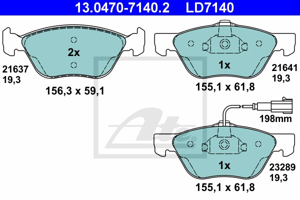 ATE Ceramic CONTINENTAL TEVES (ATE) (13.0470-7140.2)