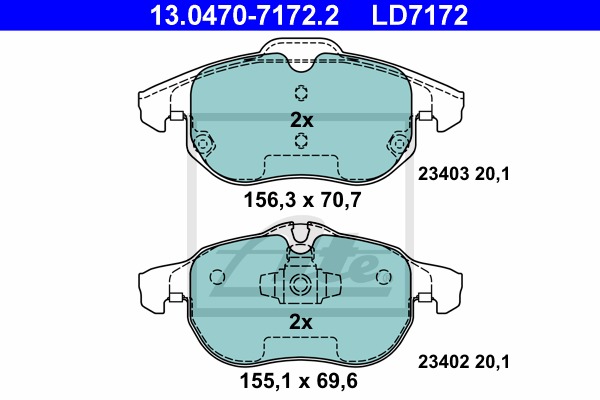 ATE Ceramic CONTINENTAL TEVES (ATE) (13.0470-7172.2)