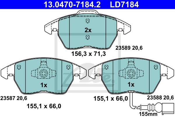 ATE Ceramic CONTINENTAL TEVES (ATE) (13.0470-7184.2)