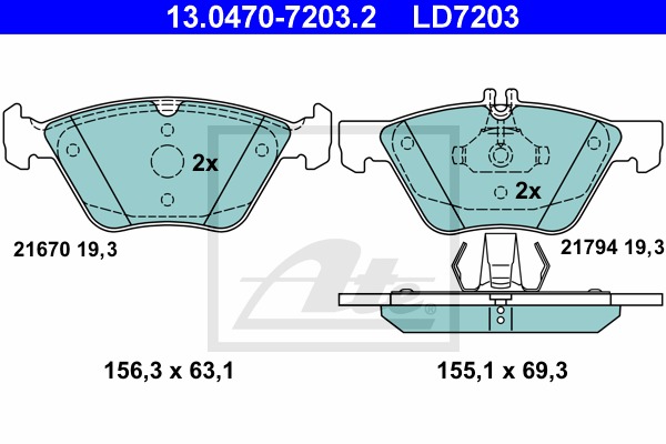 ATE Ceramic CONTINENTAL TEVES (ATE) (13.0470-7203.2)