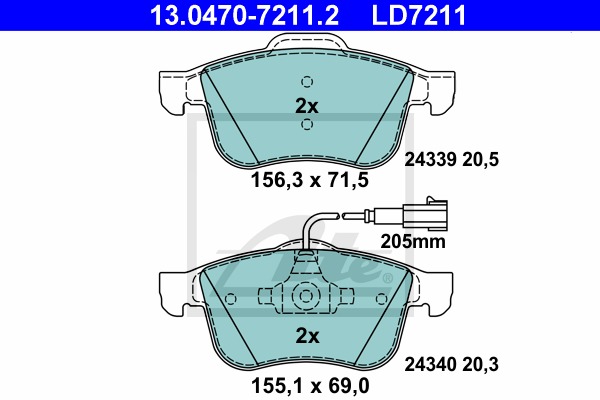 ATE Ceramic CONTINENTAL TEVES (ATE) (13.0470-7211.2)