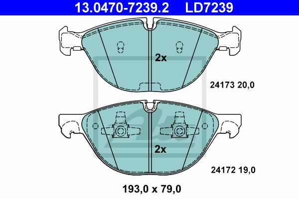 Sada brzdových platničiek kotúčovej brzdy CONTINENTAL TEVES (ATE) (13.0470-7239.2)