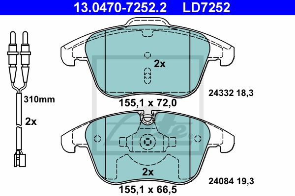 ATE Ceramic CONTINENTAL TEVES (ATE) (13.0470-7252.2)