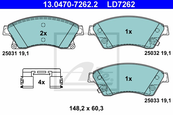 ATE Ceramic CONTINENTAL TEVES (ATE) (13.0470-7262.2)