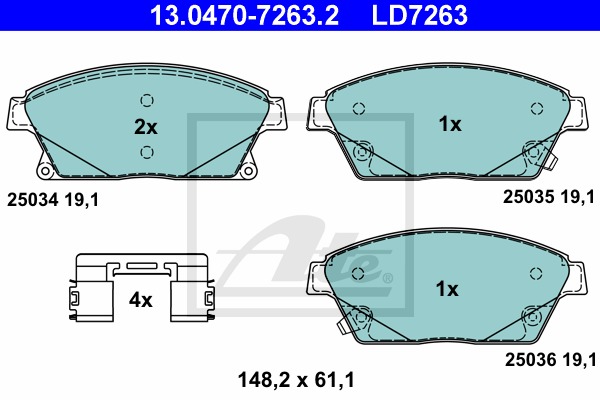 ATE Ceramic CONTINENTAL TEVES (ATE) (13.0470-7263.2)