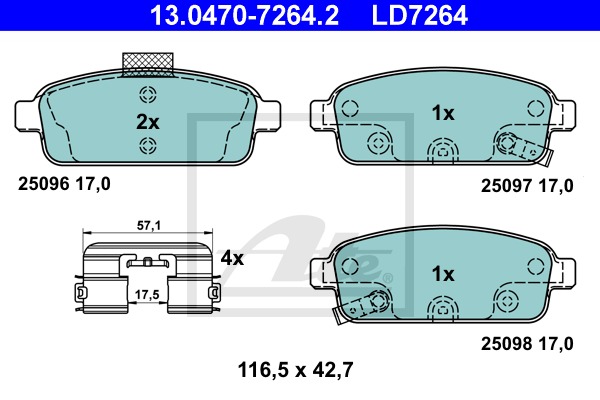 ATE Ceramic CONTINENTAL TEVES (ATE) (13.0470-7264.2)