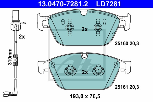 ATE Ceramic CONTINENTAL TEVES (ATE) (13.0470-7281.2)