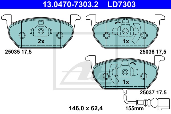 ATE Ceramic CONTINENTAL TEVES (ATE) (13.0470-7303.2)