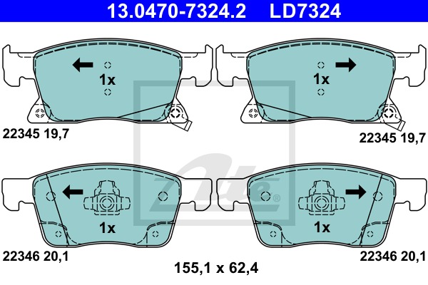 ATE Ceramic CONTINENTAL TEVES (ATE) (13.0470-7324.2)