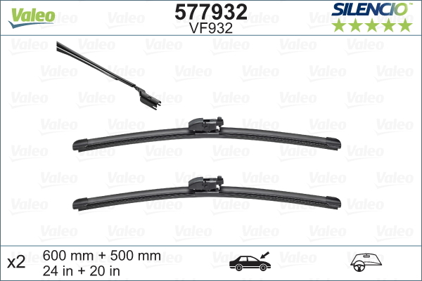 SILENCIO FLAT BLADE SET Valeo Service (577932)