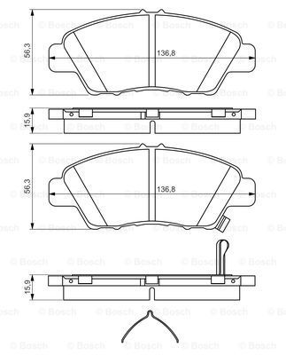 Sada brzdových platničiek kotúčovej brzdy BOSCH (0 986 494 562)