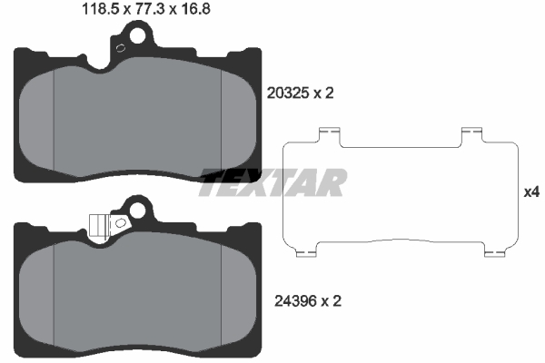 Sada brzdových platničiek kotúčovej brzdy TEXTAR (2032501)