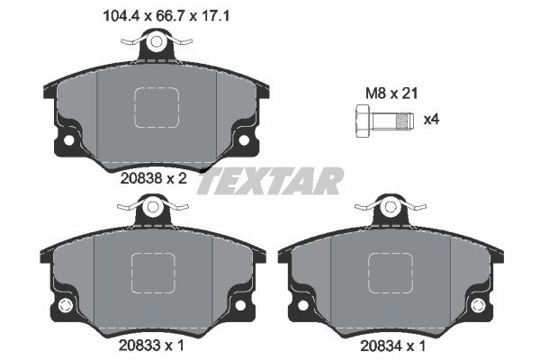 Sada brzdových platničiek kotúčovej brzdy TEXTAR (2083302)