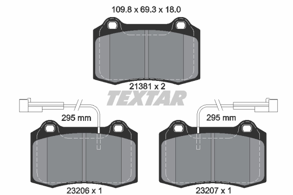 Sada brzdových platničiek kotúčovej brzdy TEXTAR (2138103)