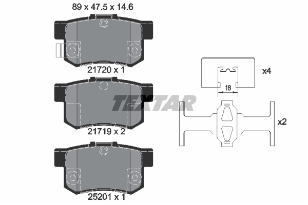 Sada brzdových platničiek kotúčovej brzdy TEXTAR (2172001)
