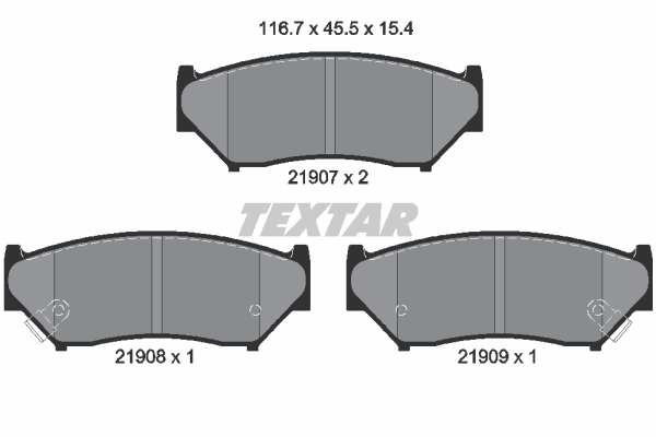 Sada brzdových platničiek kotúčovej brzdy TEXTAR (2190701)