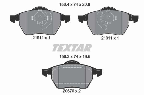 Sada brzdových platničiek kotúčovej brzdy TEXTAR (2191102)