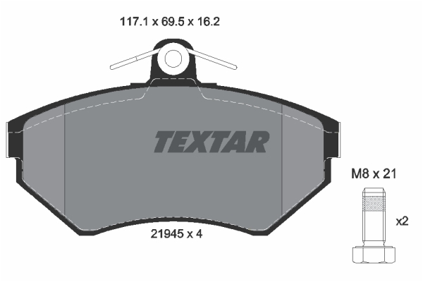 Sada brzdových platničiek kotúčovej brzdy TEXTAR (2194502)