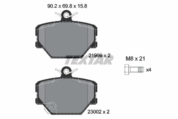Sada brzdových platničiek kotúčovej brzdy TEXTAR (2199901)